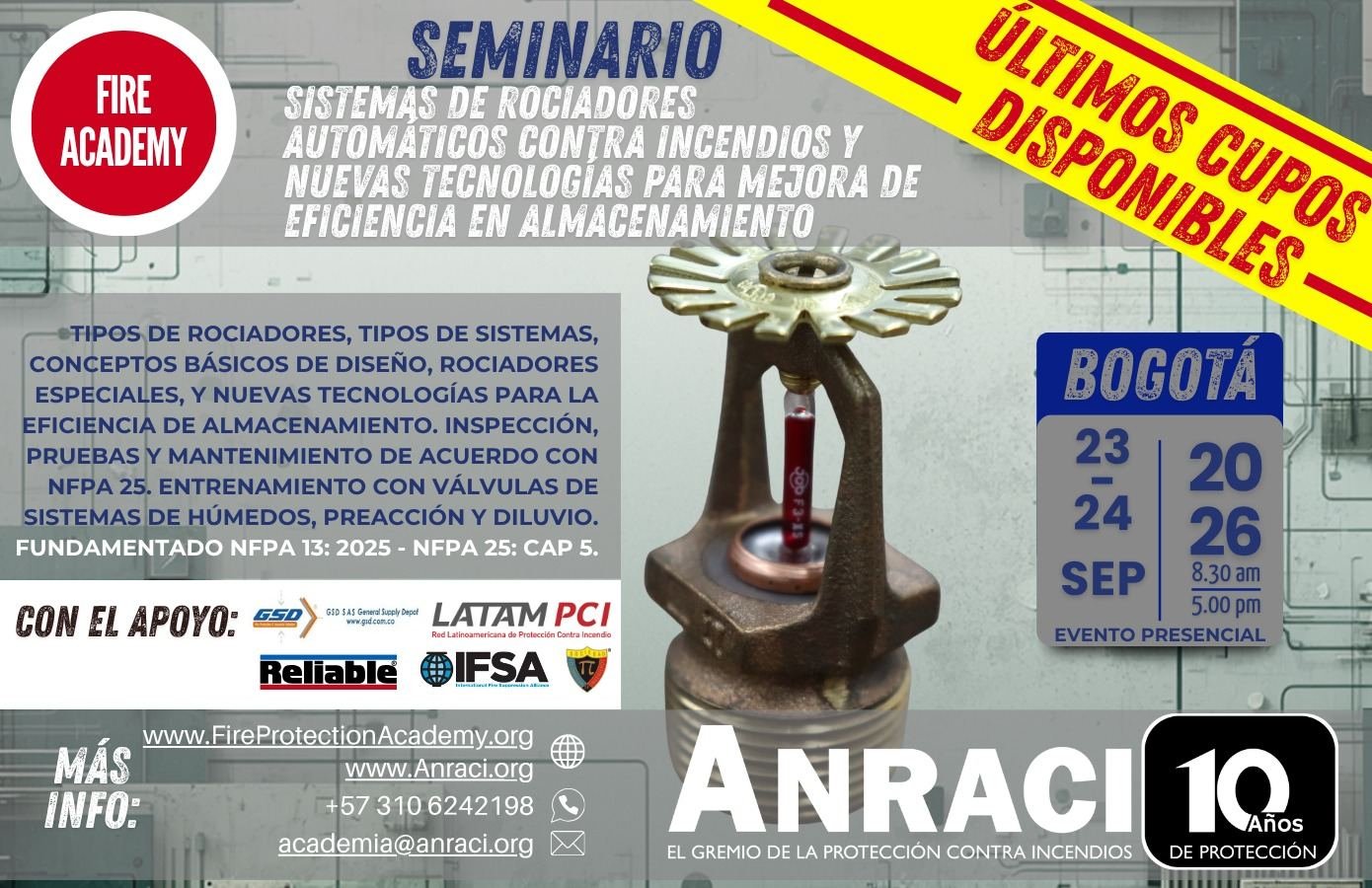 Seminario Internacional Diseño de Sistemas de Rociadores Automáticos Contra Incendios.