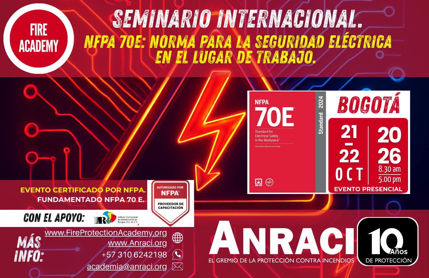 Seminario Internacional NFPA 70E Norma para la seguridad eléctrica en el lugar de trabajo.