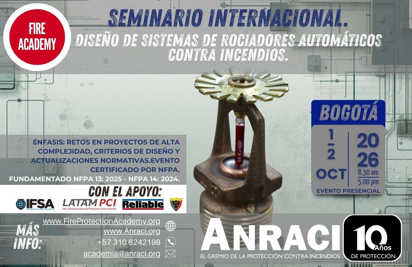 Seminario Internacional Diseño de Sistemas de Rociadores Automáticos Contra Incendios.