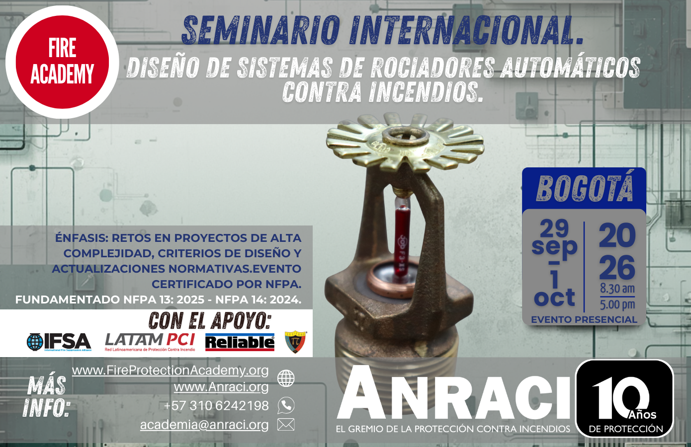 Seminario Internacional Diseño de Sistemas de Rociadores Automáticos Contra Incendios.