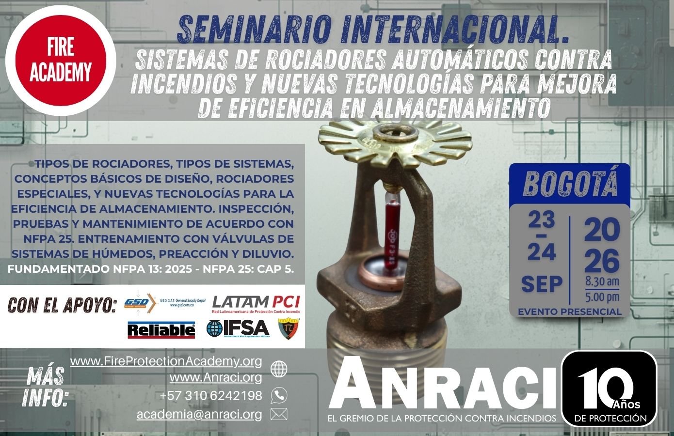 Seminario Internacional Diseño de Sistemas de Rociadores Automáticos Contra Incendios.