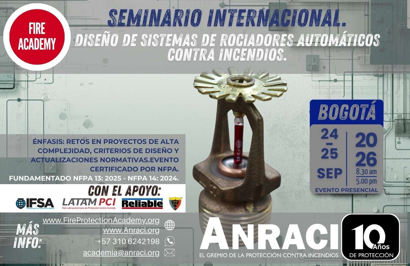 Seminario Internacional Diseño de Sistemas de Rociadores Automáticos Contra Incendios.