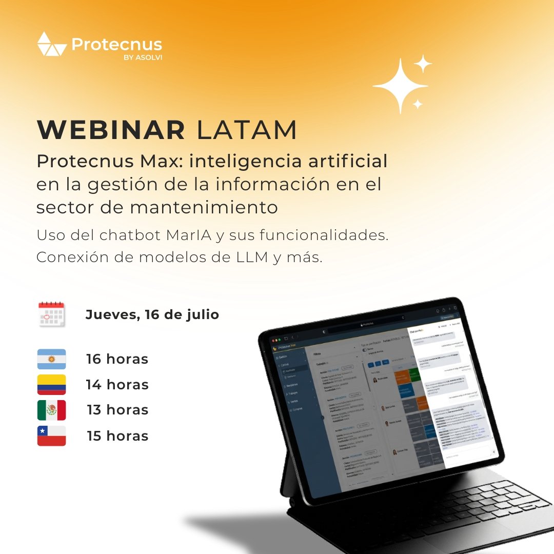 Webinar-Protecnus Max: inteligencia artificial en los mantenimientos